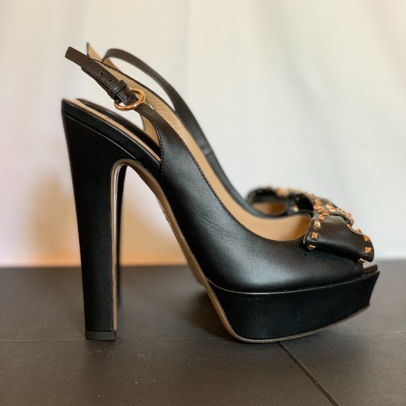 Valentino Rockstud Peep-toe Slingback Pump - Picture 4 of 7